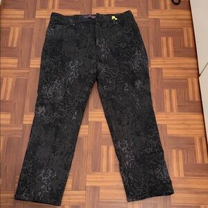 Gloria Vanderbilt Black Patterned Straight Leg Jeans